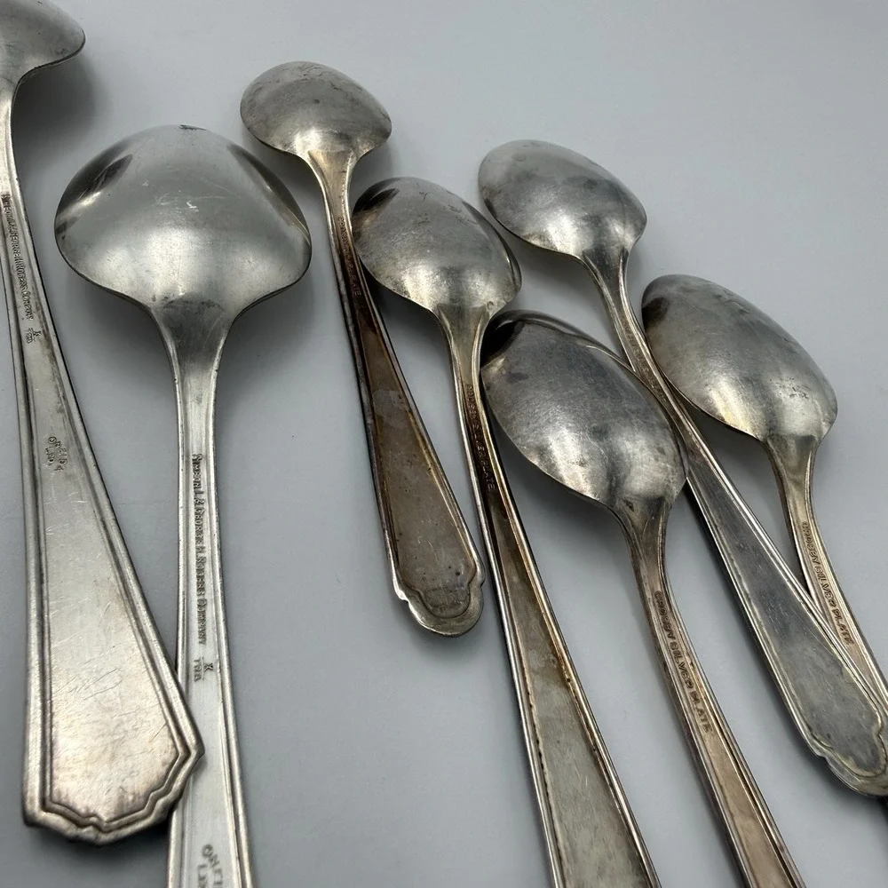 Vtg Silver Plated Flatware Mixed Lot Antique Crosby Oneida Rogers Panama Fork